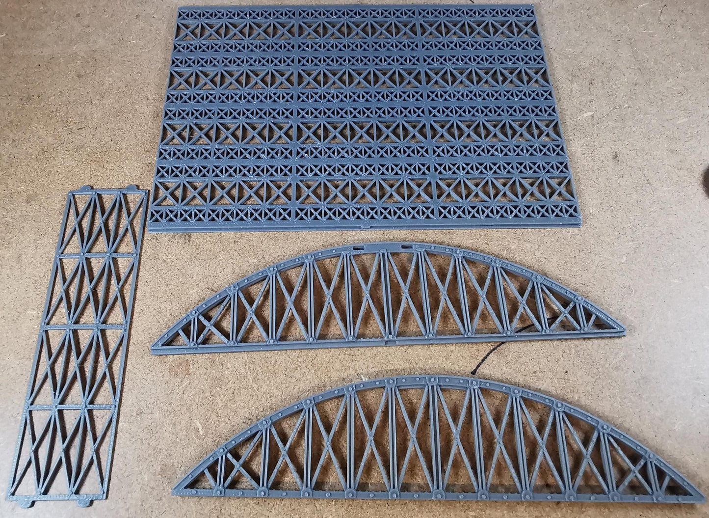 1:160 N Gauge Bowstring Bridge 3D Printed In Grey 1 to 4 track options
