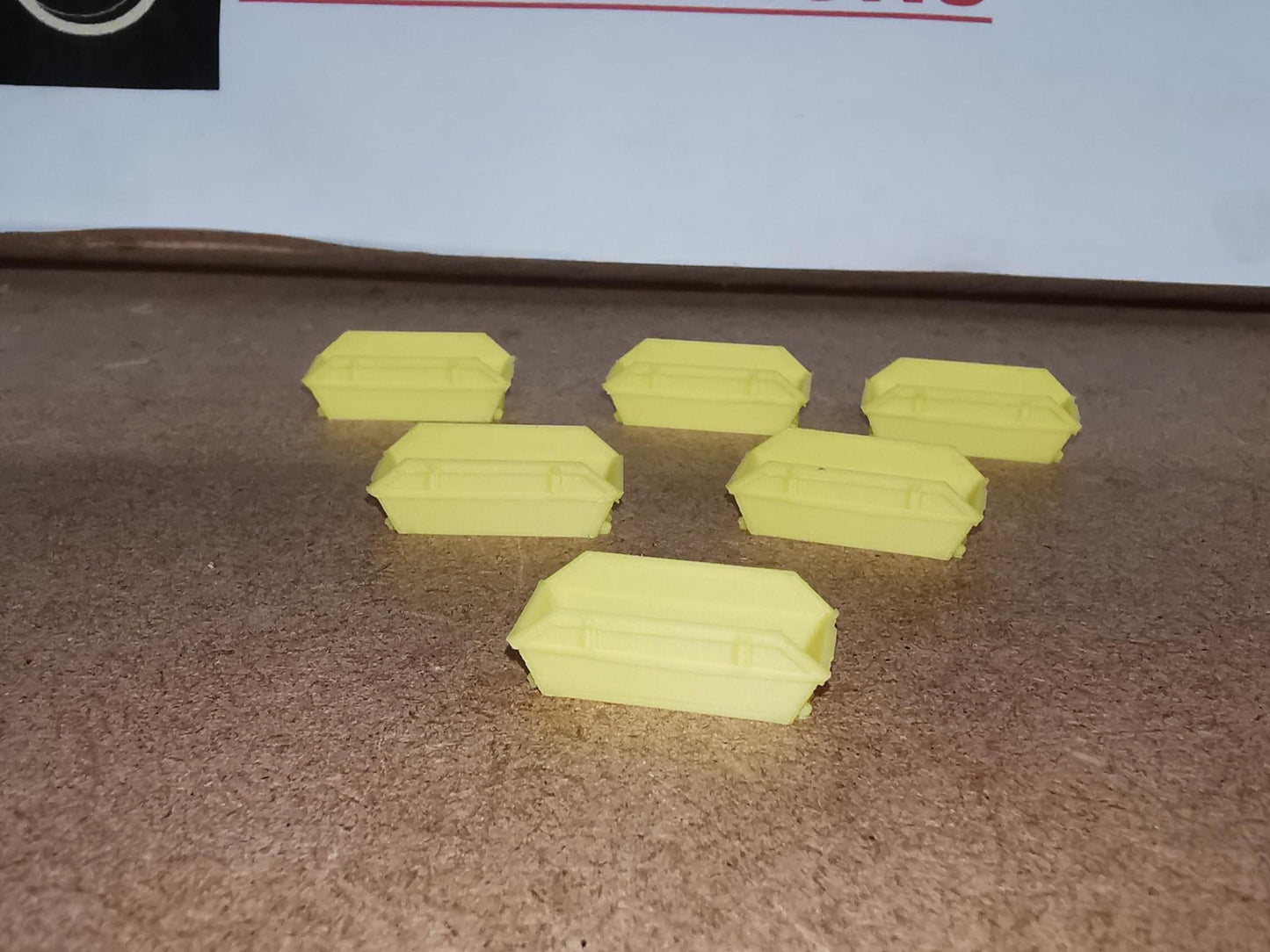 1/160 Scale 8 Yard Skips N Gauge Set of 6 in Yellow