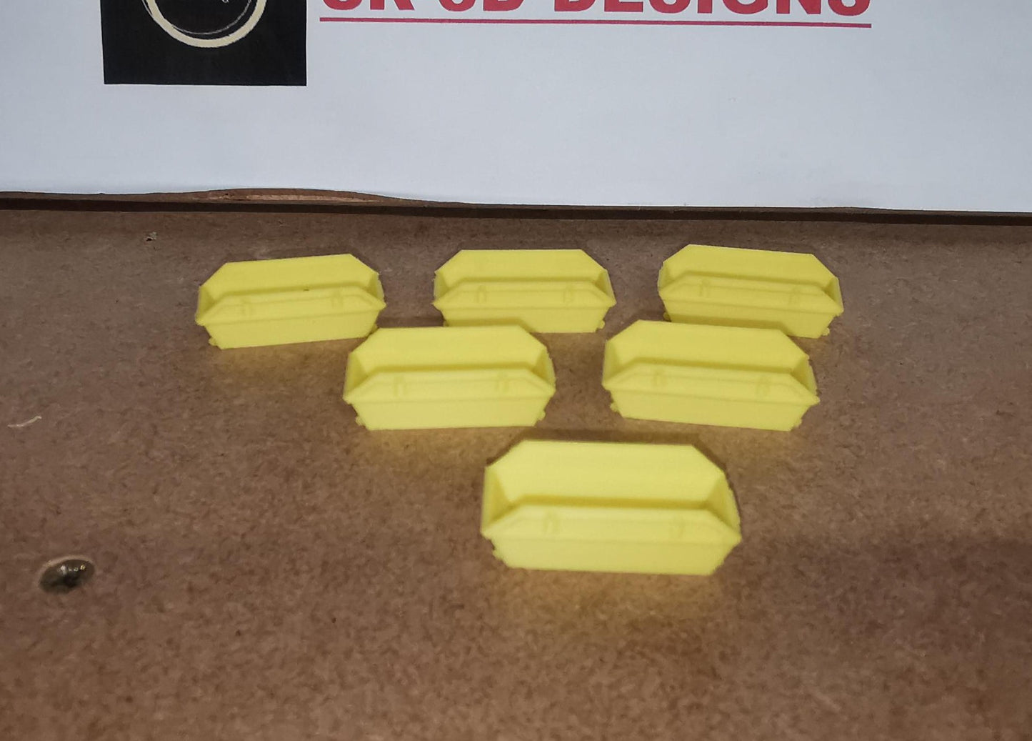 1/120 Scale 8 Yard Skips TT Gauge Set of 6 in Yellow