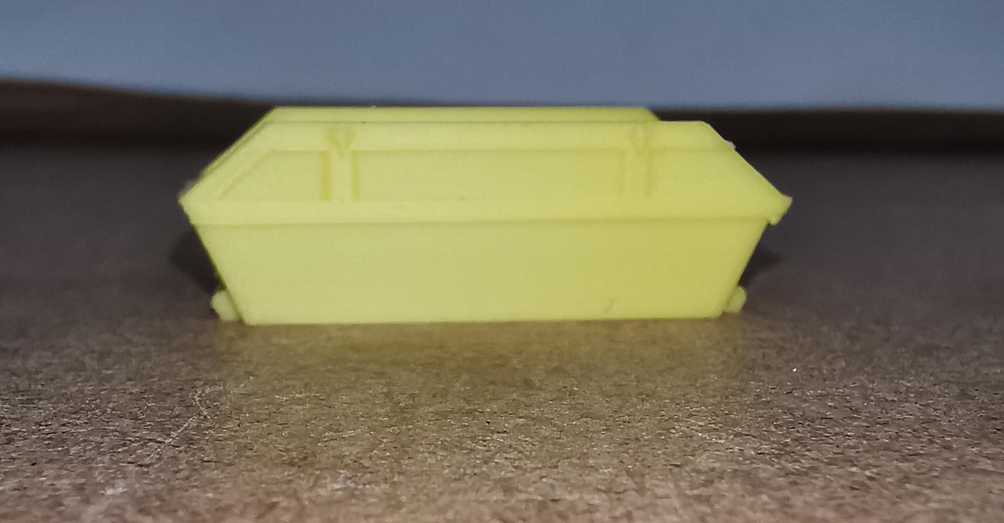 1/120 Scale 8 Yard Skips TT Gauge Set of 6 in Yellow