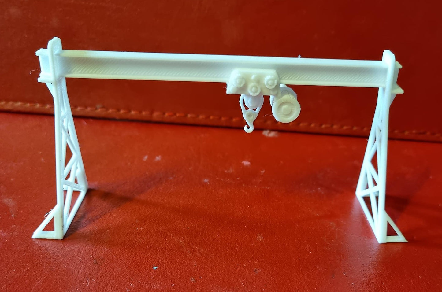 TT Gauge Gantry Crane 3D printed Double track in white