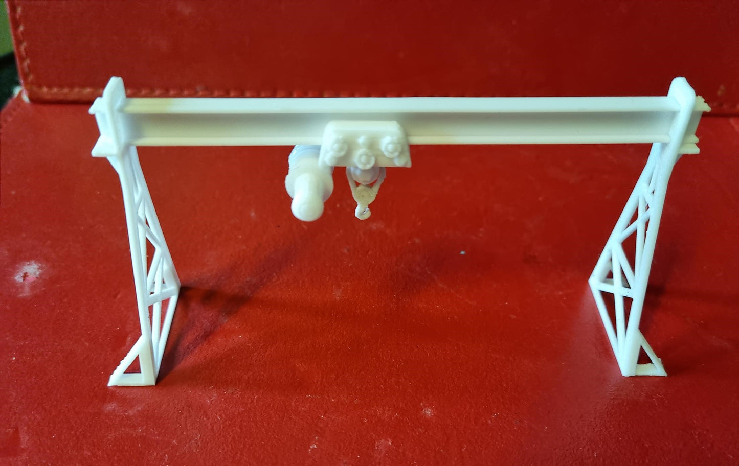 TT Gauge Gantry Crane 3D printed Double track in white