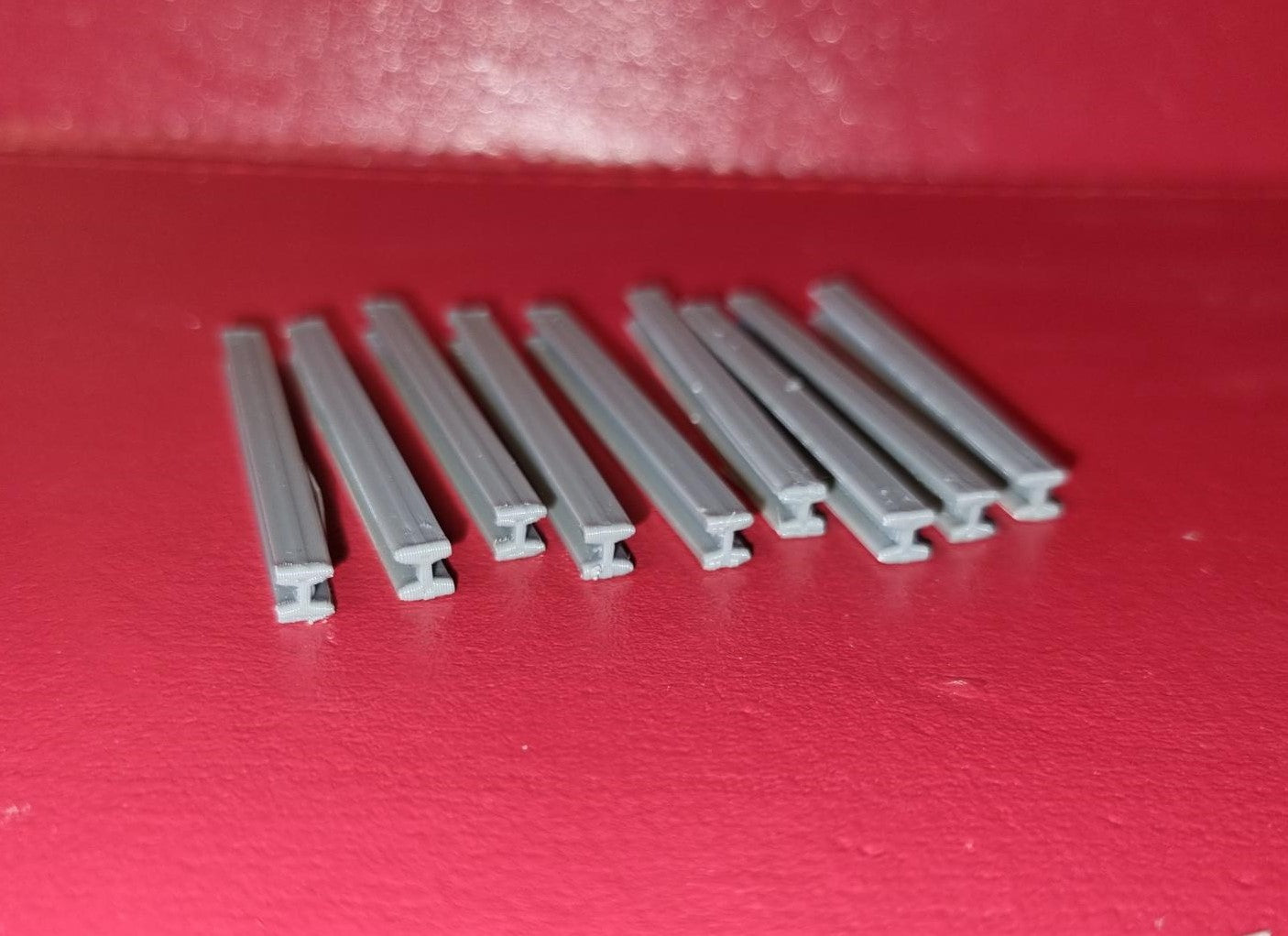 00 Gauge 1:76 I Beam Girder 3D Printed in grey PLA. set of 10