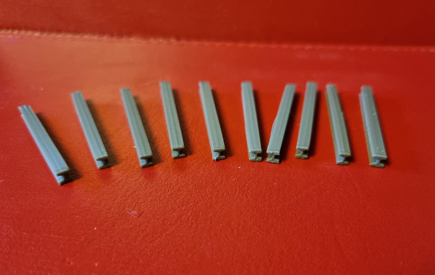 00 Gauge 1:76 I Beam Girder 3D Printed in grey PLA. set of 10