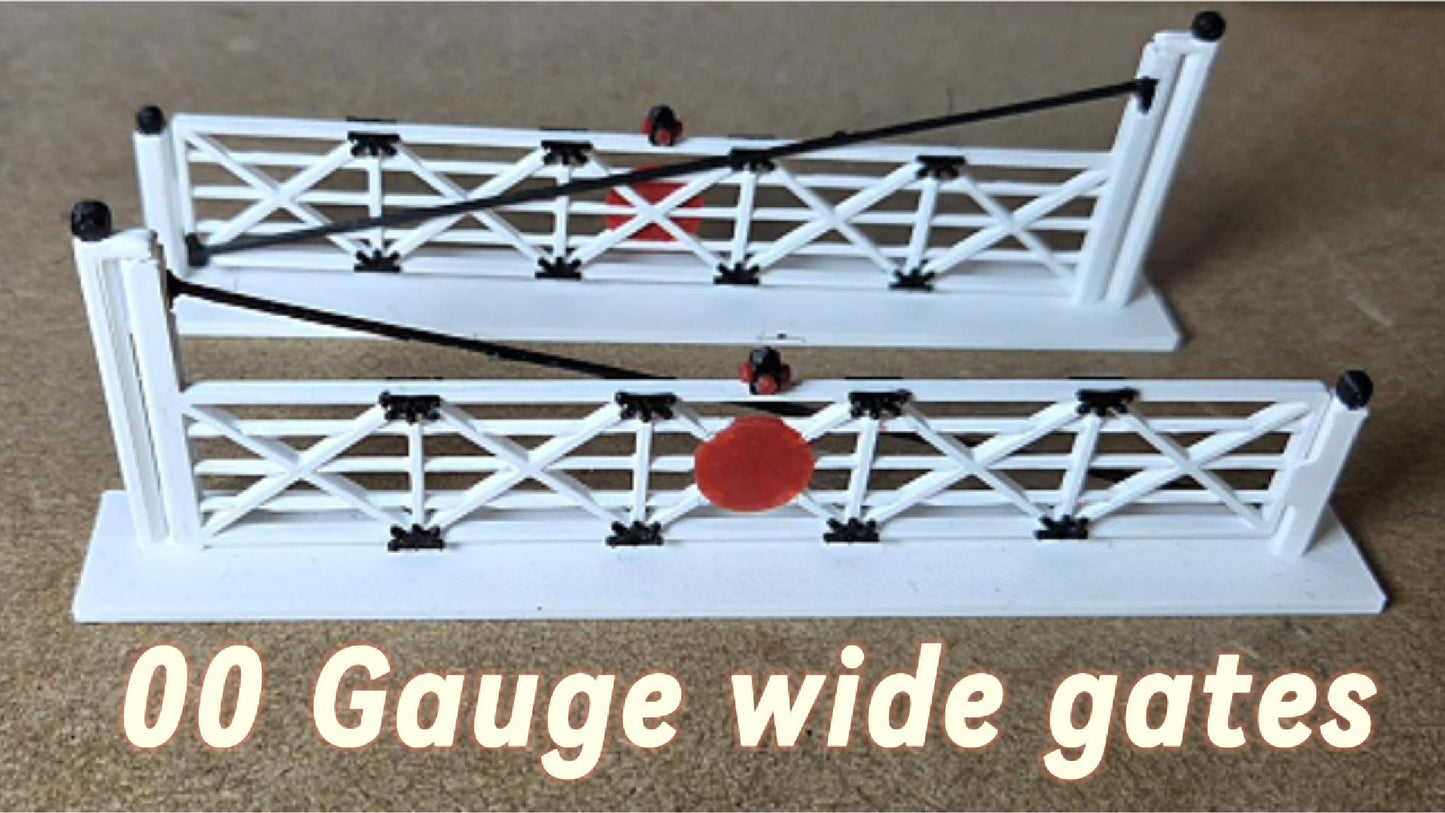 00 GAUGE LEVEL CROSSING GATES 3D PRINTED IN BLACK AND WHITE Wide