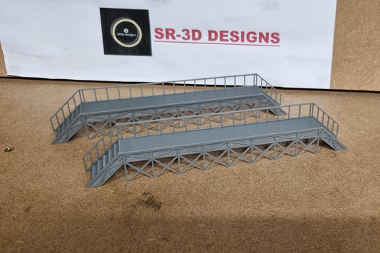 SET Of 2 00 Gauge Train Maintenance and cleaning Platform 3D printed in grey
