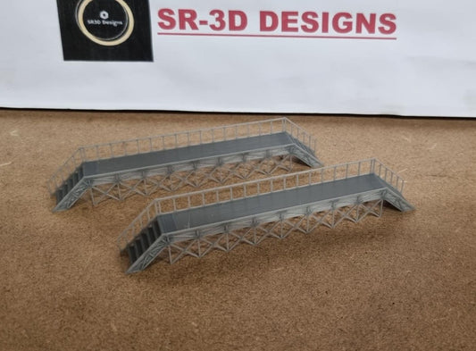 Set of 2 TT Gauge Train Maintenance and cleaning Platform 3D printed in grey