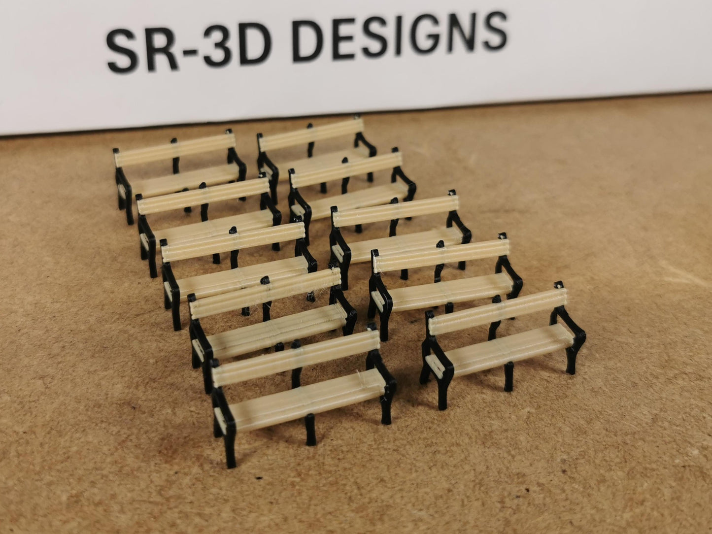 OO Gauge 00 Model Railway Six Leg Park Bench Platform seating 3D printed