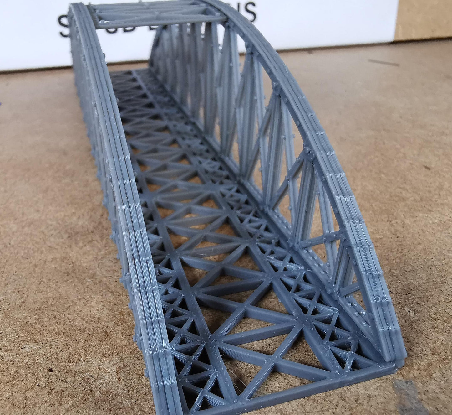 1:160 N Gauge Bowstring Bridge 3D Printed In Grey 1 to 4 track options