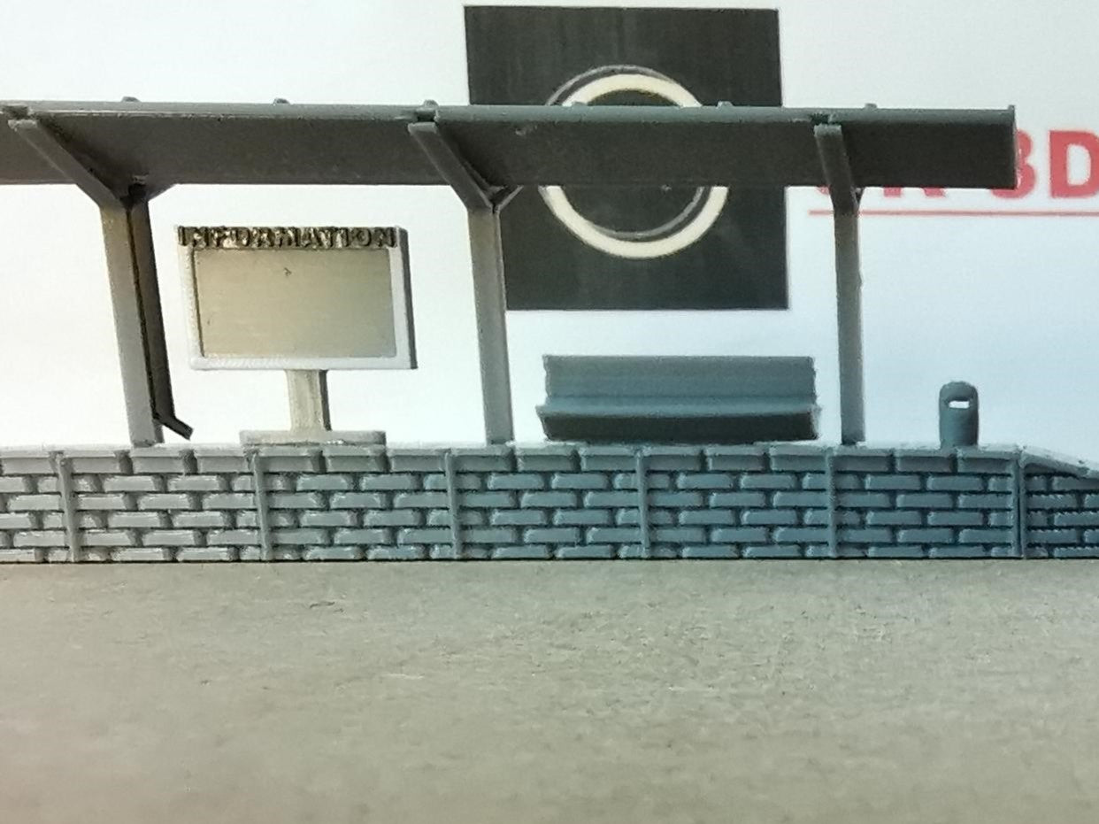 N Gauge 1:160 Station platform Extendable with furniture and roof options