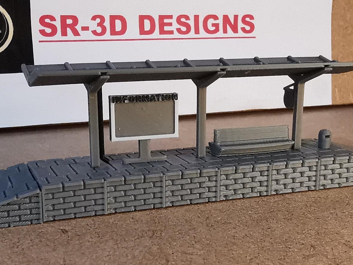 N Gauge 1:160 Station platform Extendable with furniture and roof options