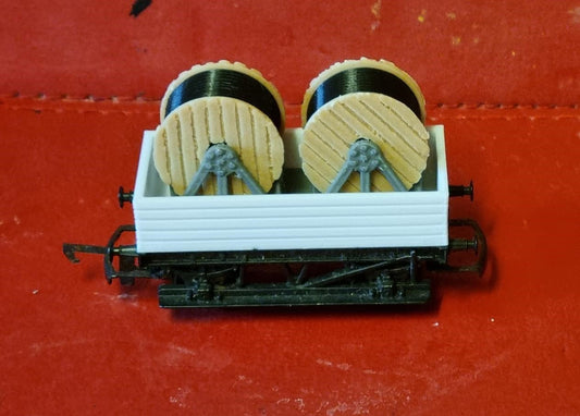 00 Gauge Wagon load Cable reels 3D printed