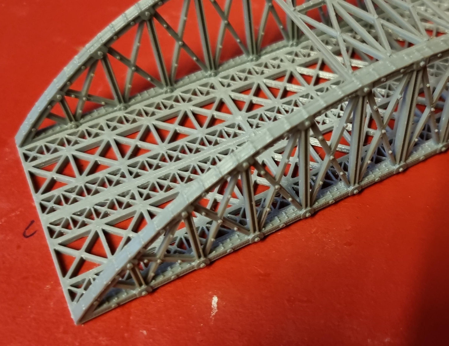 1:160 N Gauge Double Track Bowstring Bridge 3D Printed In Grey