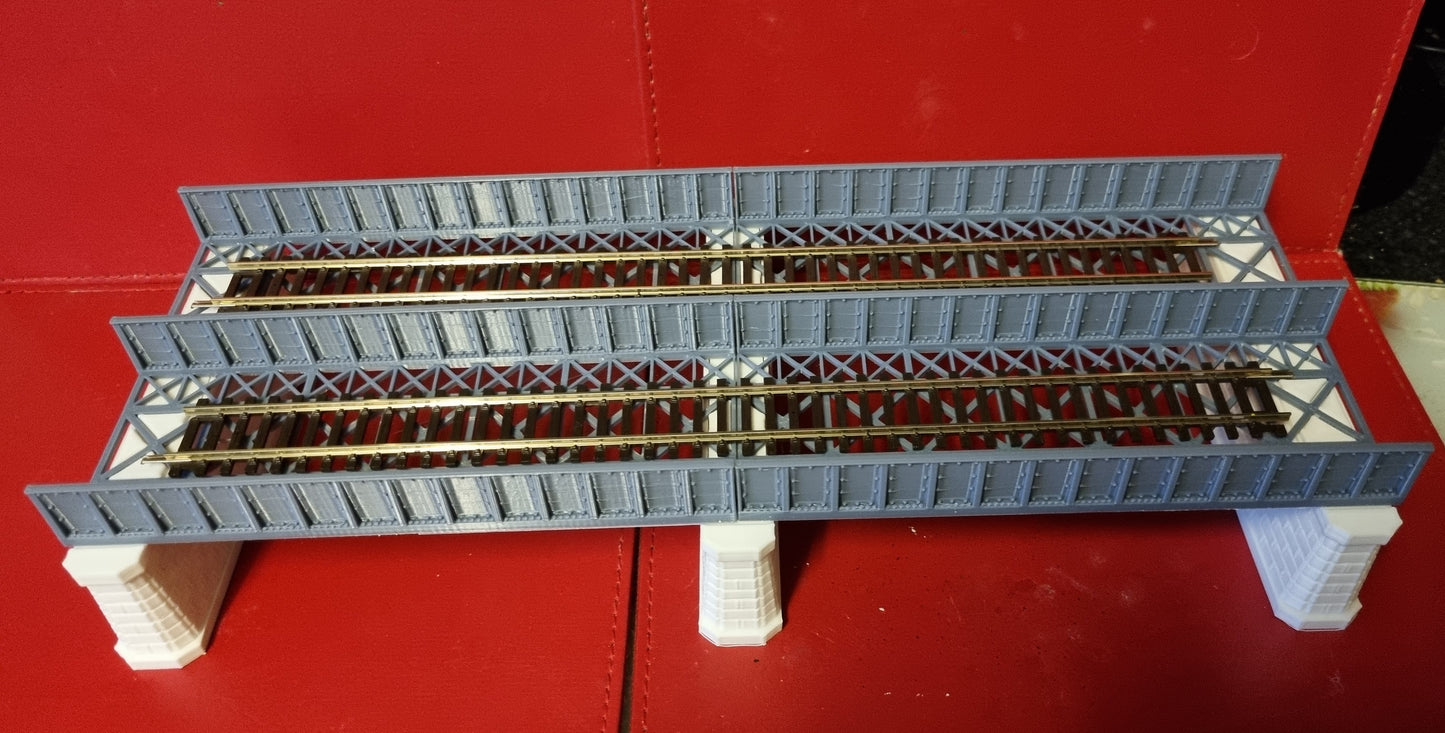 00 Gauge Girder style Double track bridge with choice of 2 pillar heights