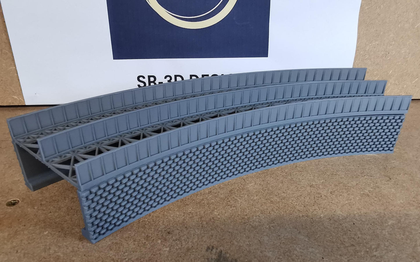 N Gauge Curved Retaining walls for 1,2,3 and 4 Radius bridges