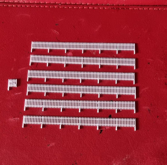 TT gauge 1:120 Picket fence 3D printed in white