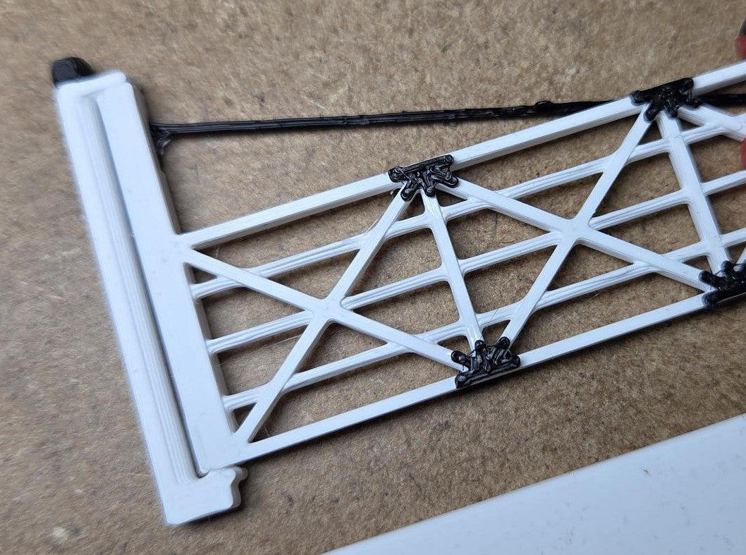00 GAUGE LEVEL CROSSING GATES 3D PRINTED IN BLACK AND WHITE Wide