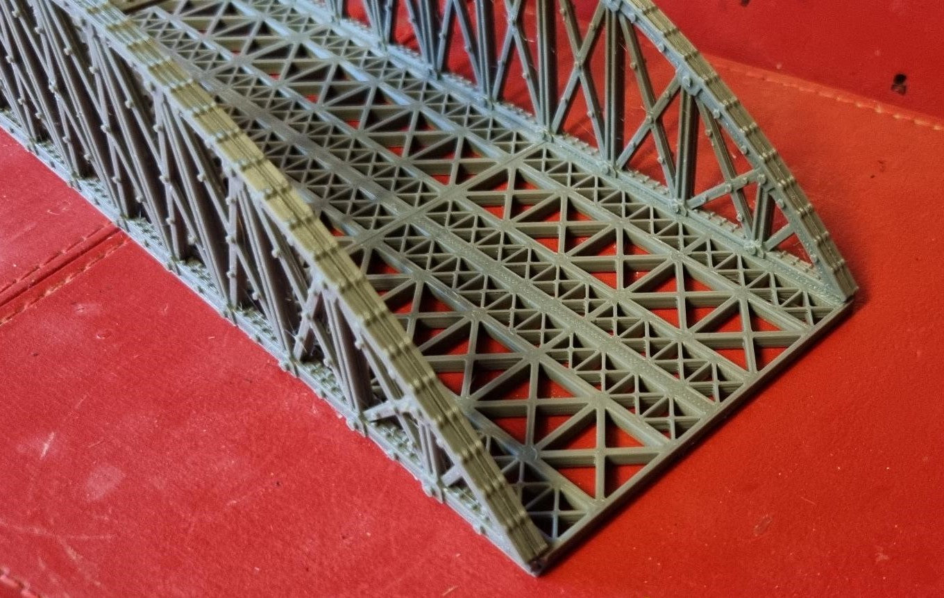 1:120 TT Gauge Bowstring Bridge 3D Printed In Grey Double or Single Track