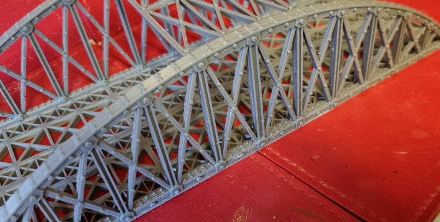 1:120 TT Gauge Bowstring Bridge 3D Printed In Grey Double or Single Track