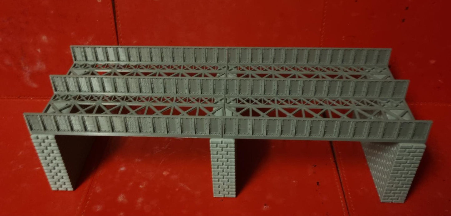 00 Gauge Girder style Double track bridge with choice of 2 pillar heights