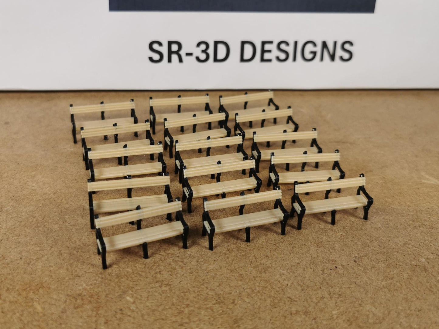 OO Gauge 00 Model Railway Six Leg Park Bench Platform seating 3D printed