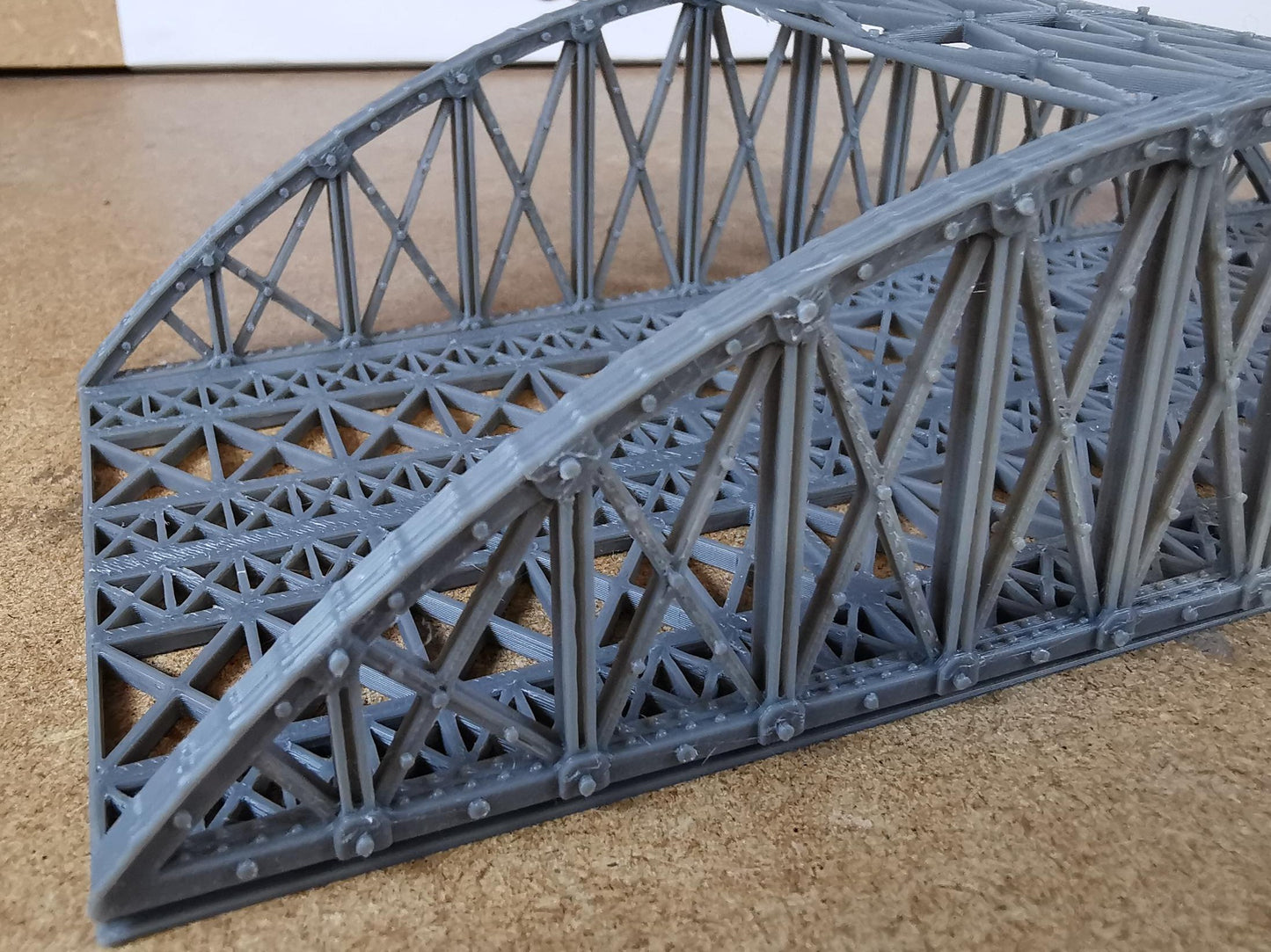 1:160 N Gauge Bowstring Bridge 3D Printed In Grey 1 to 4 track options