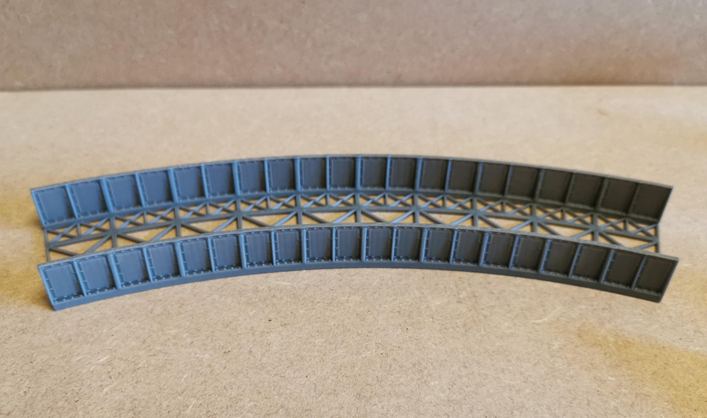 TT Gauge Curved Bridge 1,2,3 and 4 Radius Options 3D printed Free delivery.