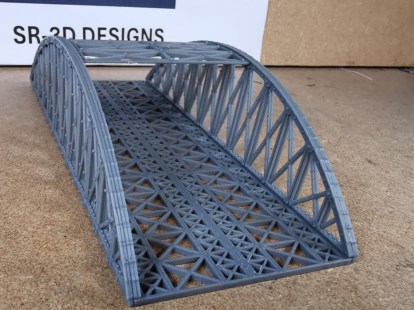1:160 N Gauge Bowstring Bridge 3D Printed In Grey 1 to 4 track options