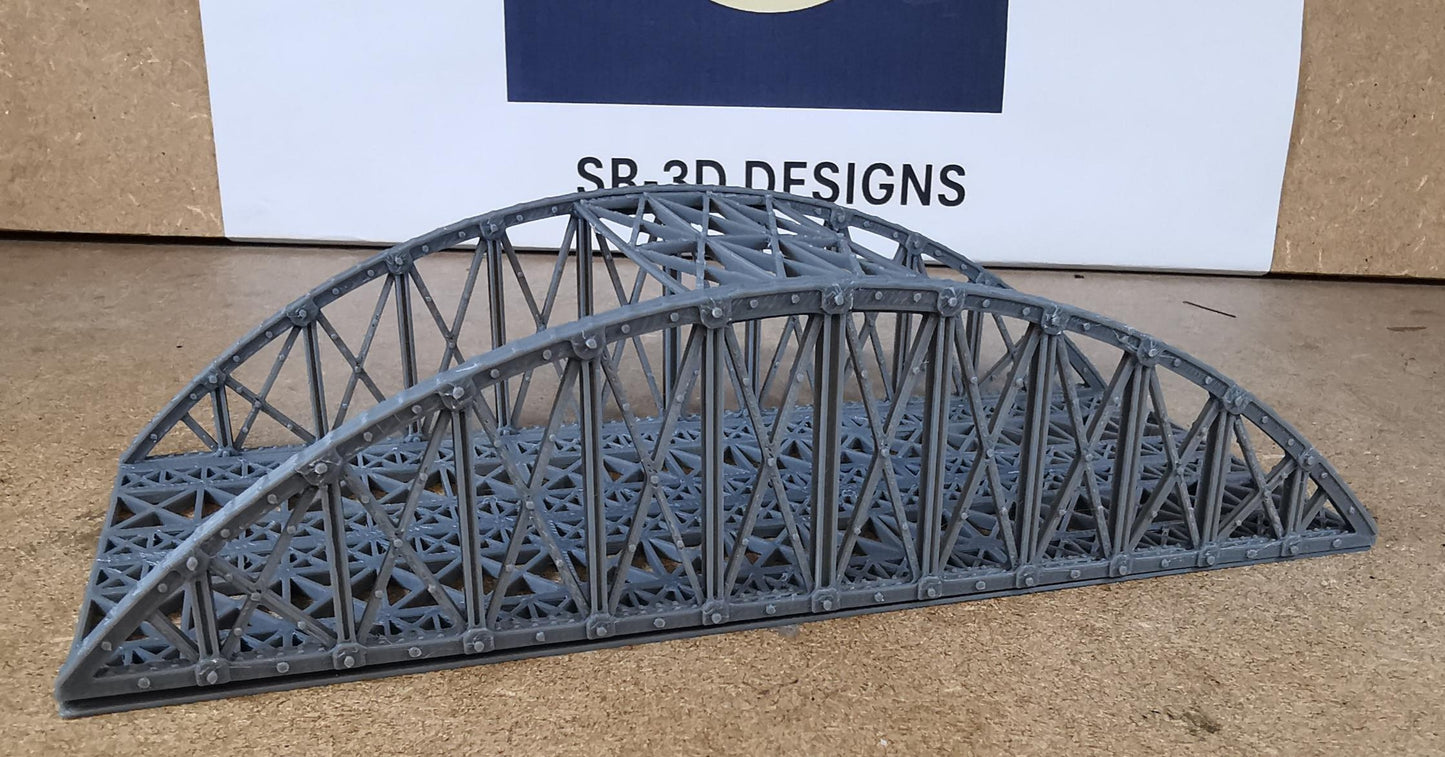 1:160 N Gauge Bowstring Bridge 3D Printed In Grey 1 to 4 track options