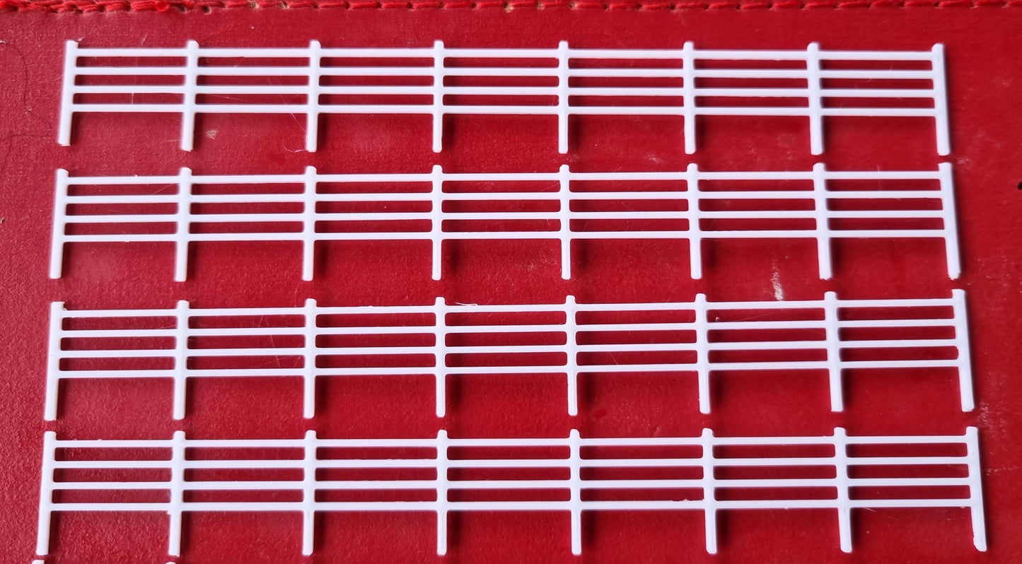 Railway  LINESIDE FENCING 3D printed in White 3 Gauges