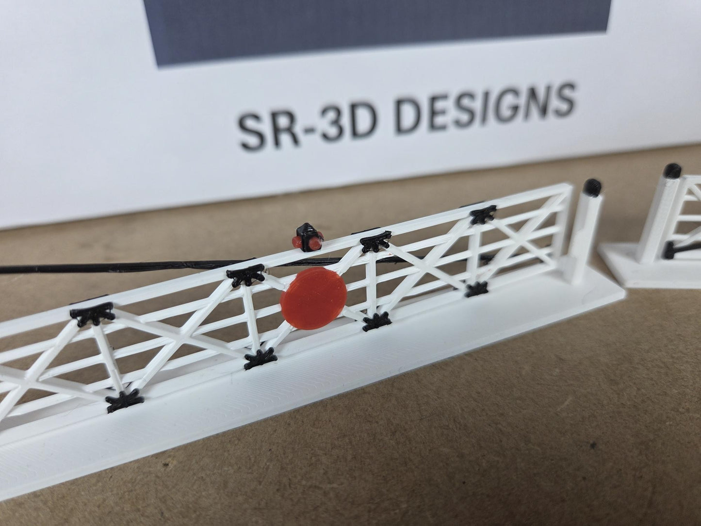 00 GAUGE LEVEL CROSSING GATES 3D PRINTED IN BLACK AND WHITE Wide