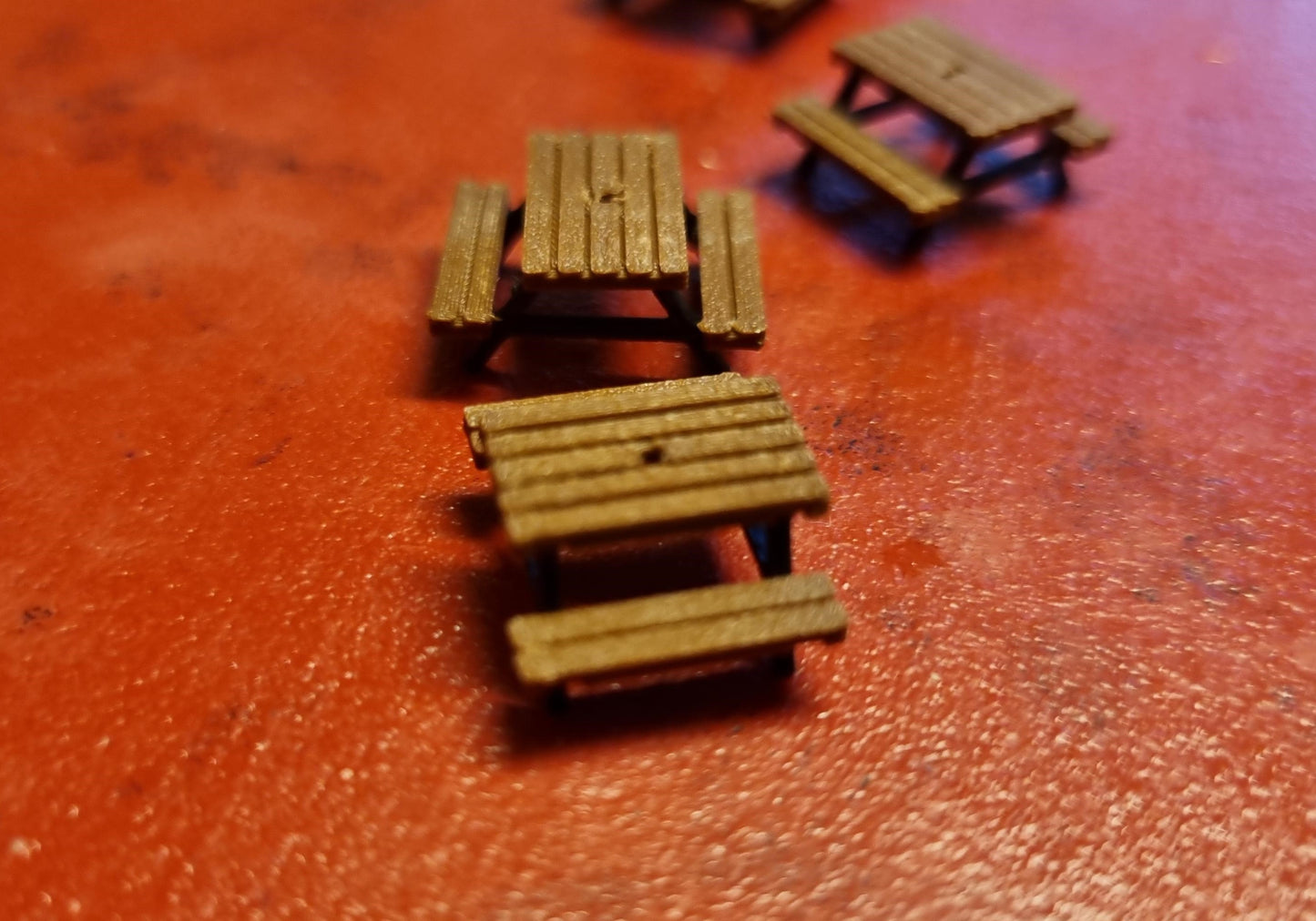 TT Gauge 1:120 Model Railway Picnic Table/Pub garden seats.3D printed