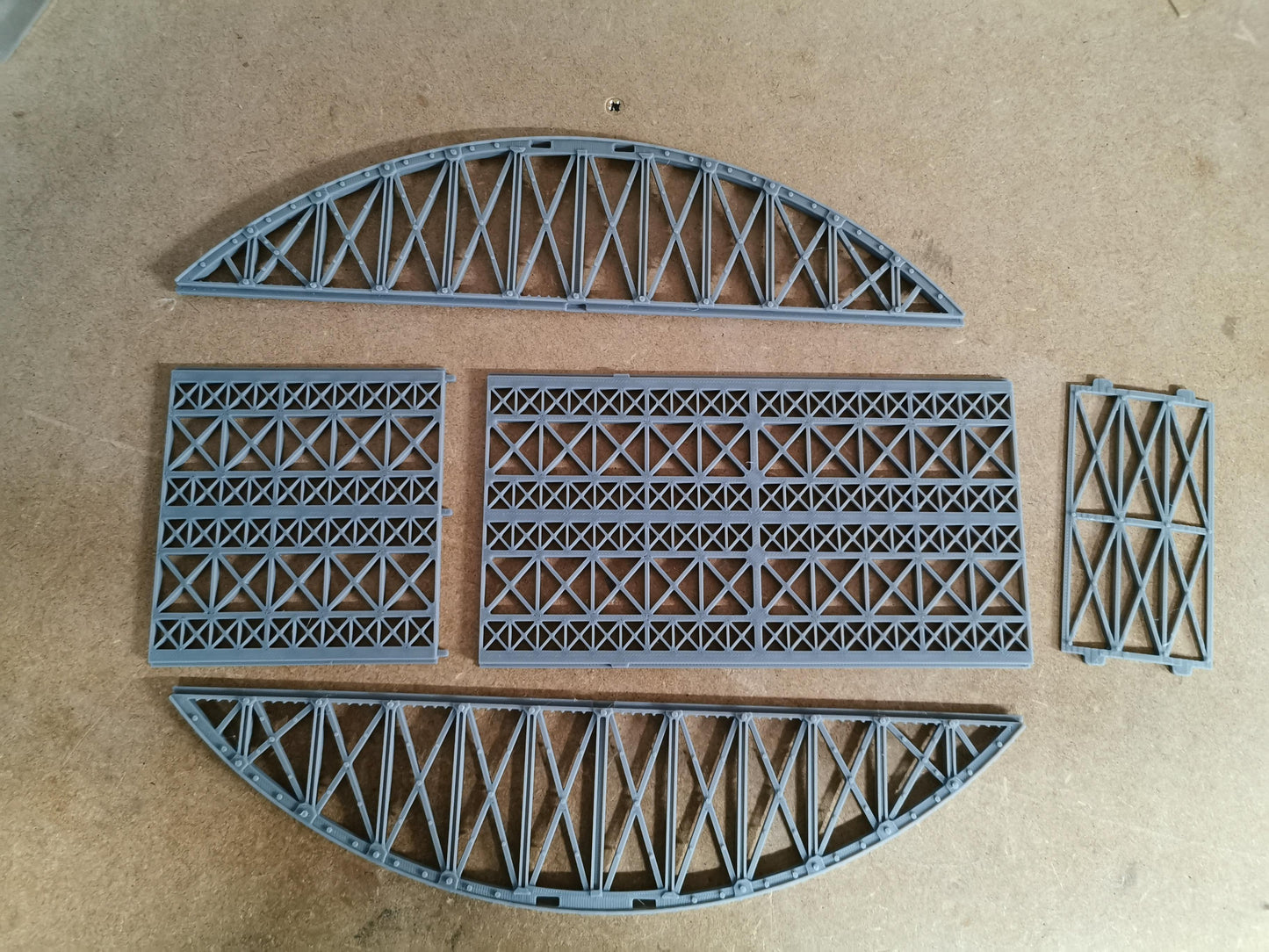 1:120 TT Gauge Bowstring Bridge 3D Printed In Grey 1 to 4 track options