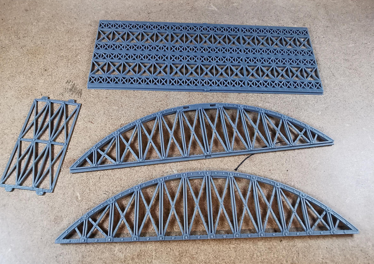 1:160 N Gauge Bowstring Bridge 3D Printed In Grey 1 to 4 track options