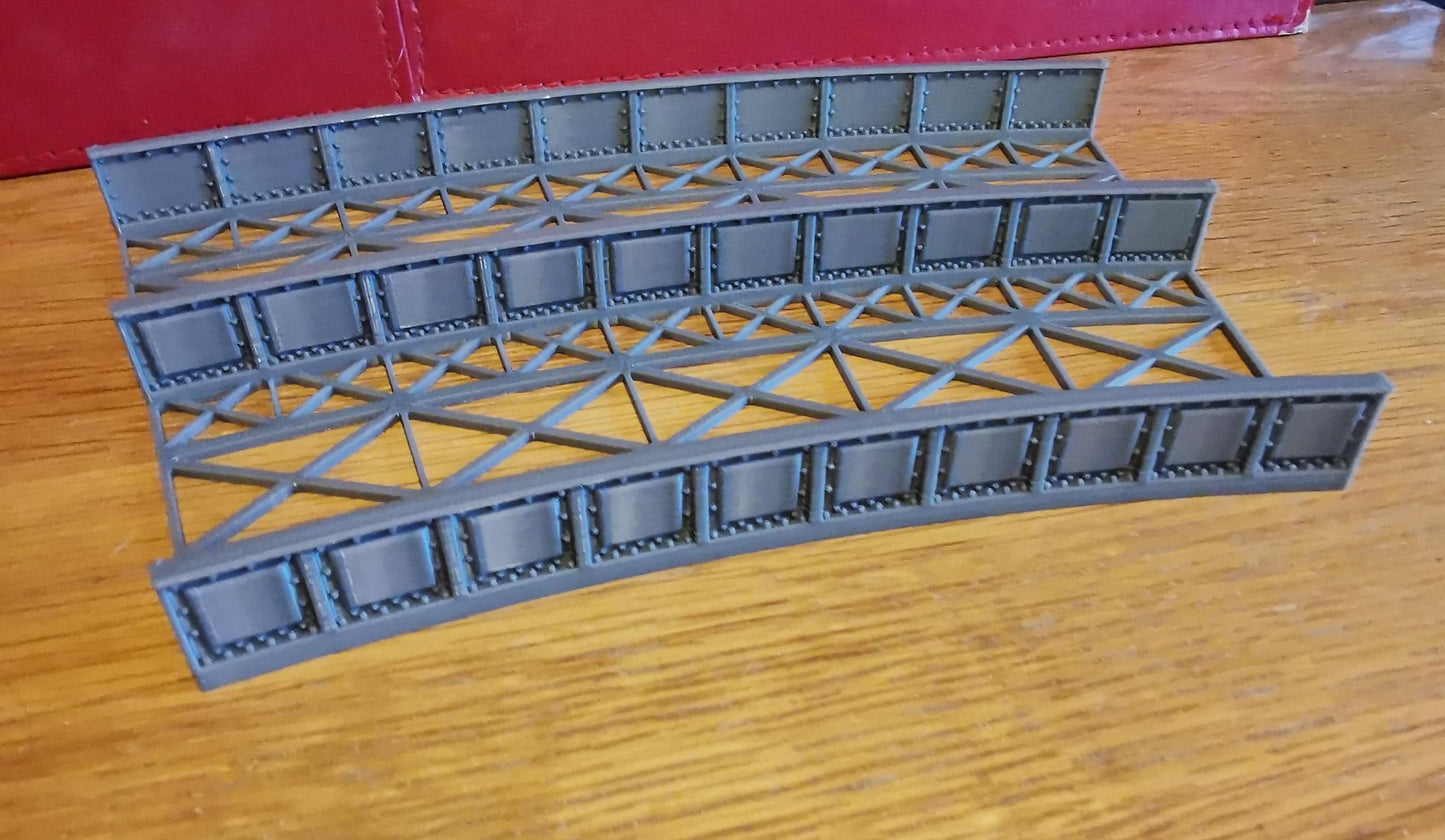 00 Gauge Curved Bridge 1,2,3 and 4 Radius Options 3D printed