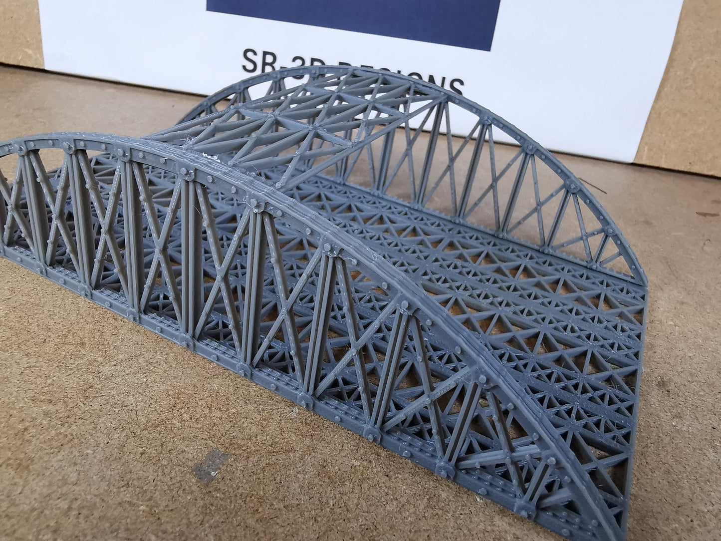 1:160 N Gauge Bowstring Bridge 3D Printed In Grey 1 to 4 track options