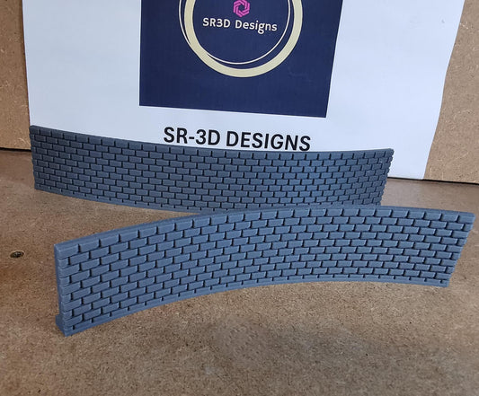 TT Gauge Curved Retaining walls for  1,2,3 and 4 Radius bridges