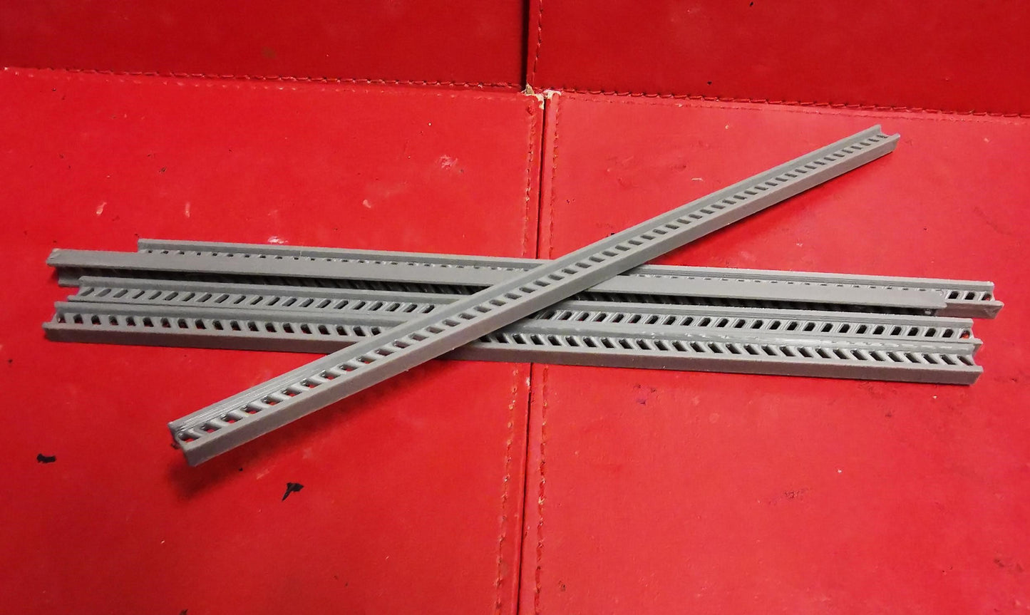 5 x I Beam Girders Railway Model Scenery. Bridge Supports. 3 D Printed 260 mm