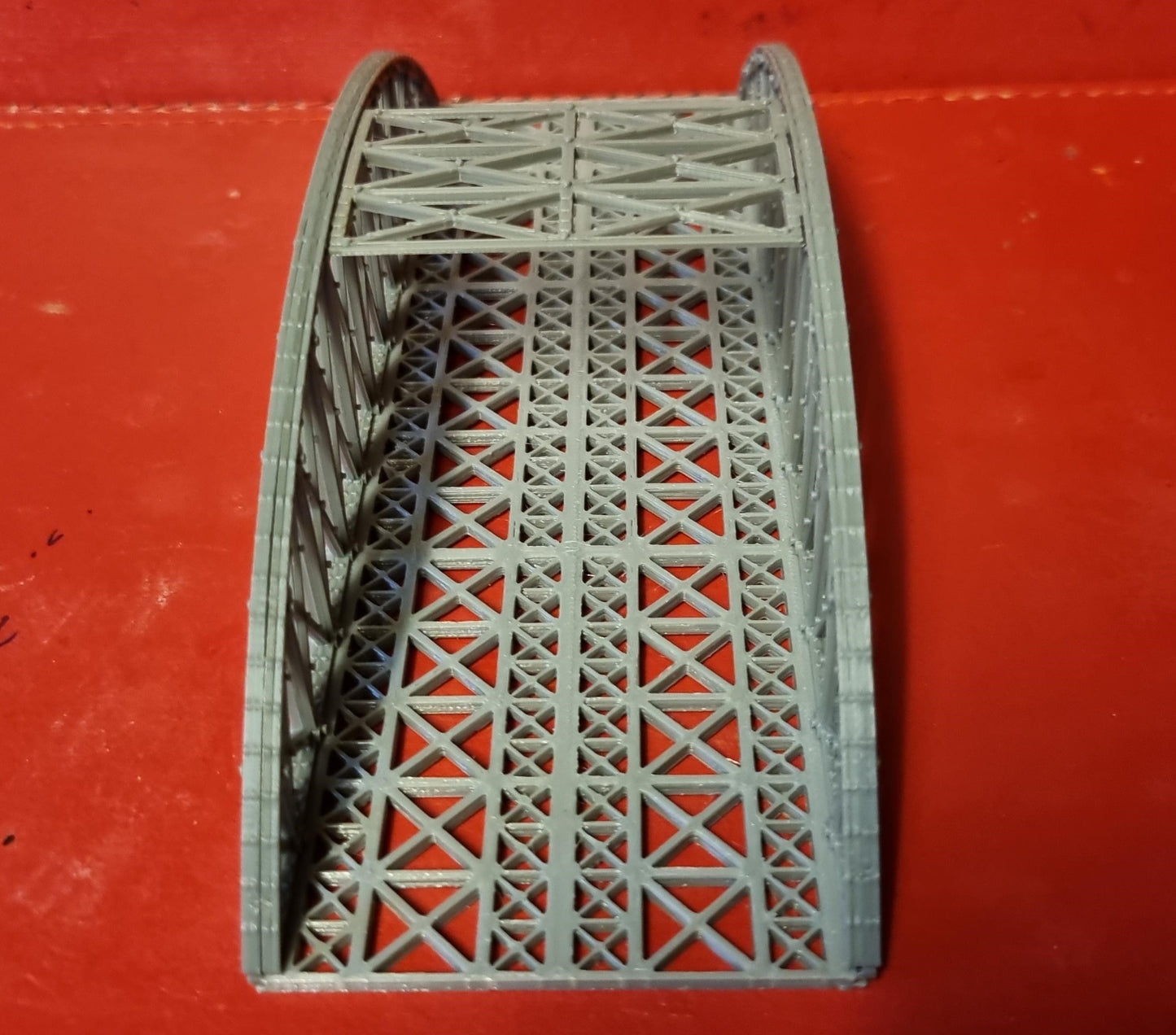 1:160 N Gauge Double Track Bowstring Bridge 3D Printed In Grey