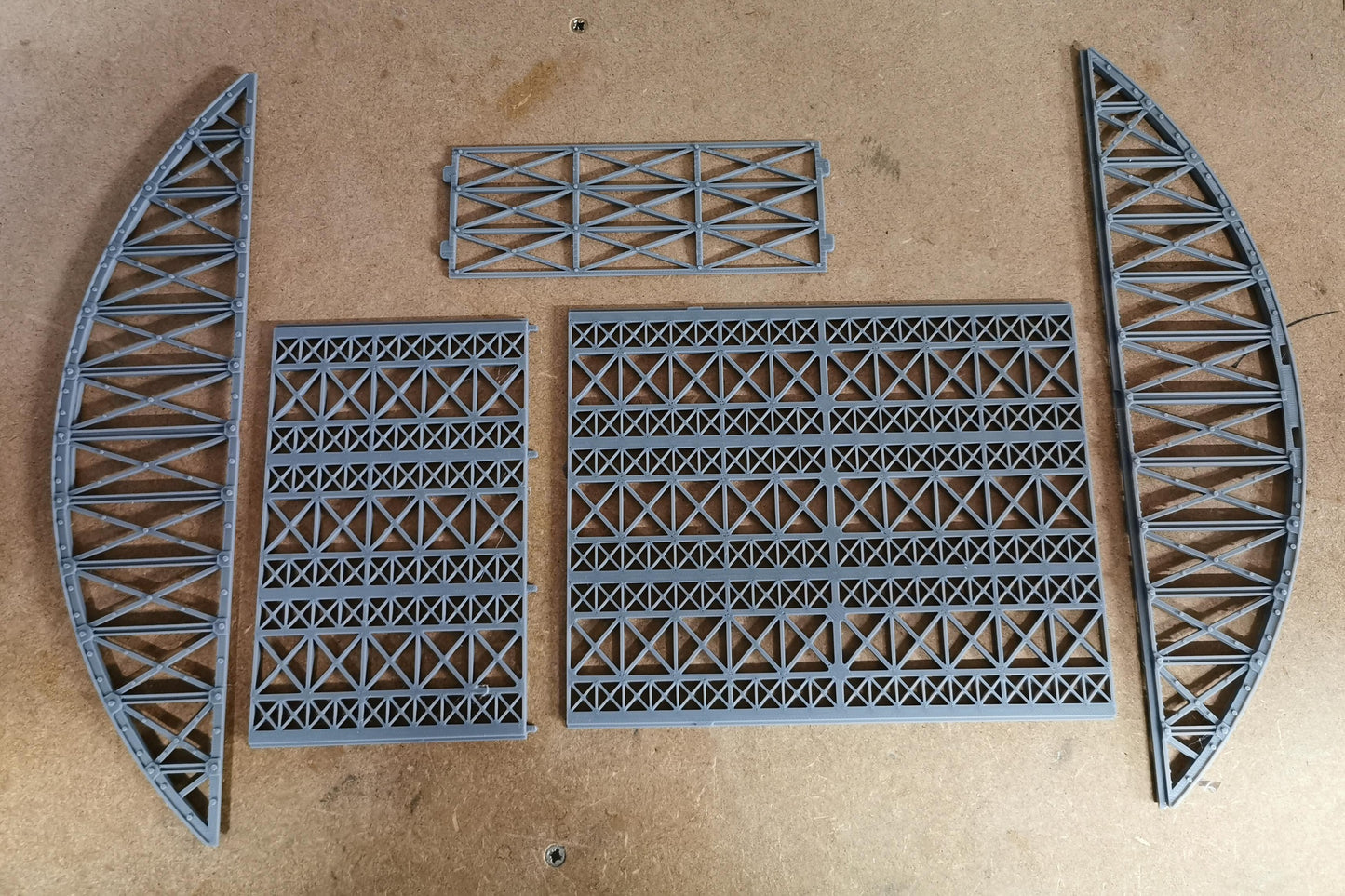1:120 TT Gauge Bowstring Bridge 3D Printed In Grey 1 to 4 track options