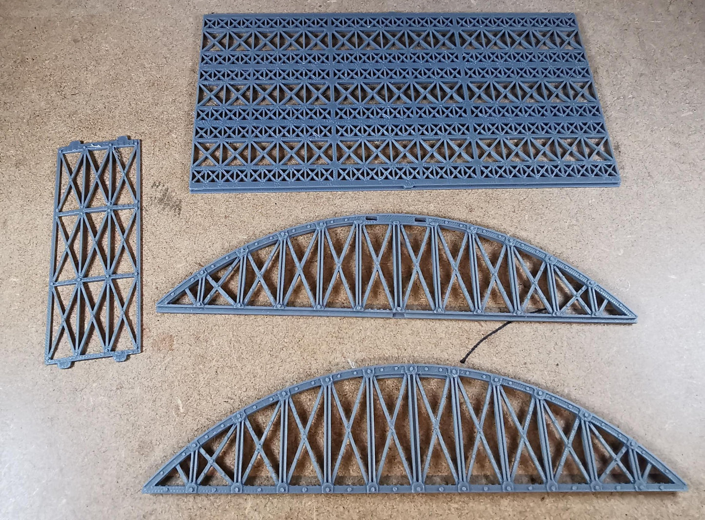 1:160 N Gauge Bowstring Bridge 3D Printed In Grey 1 to 4 track options