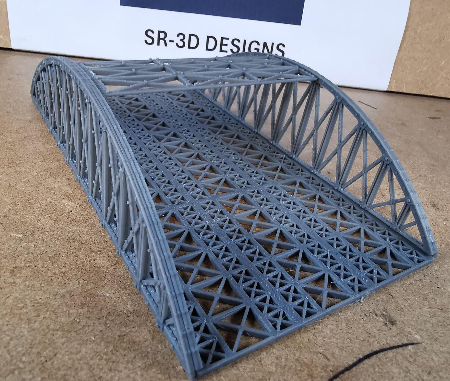 1:160 N Gauge Bowstring Bridge 3D Printed In Grey 1 to 4 track options
