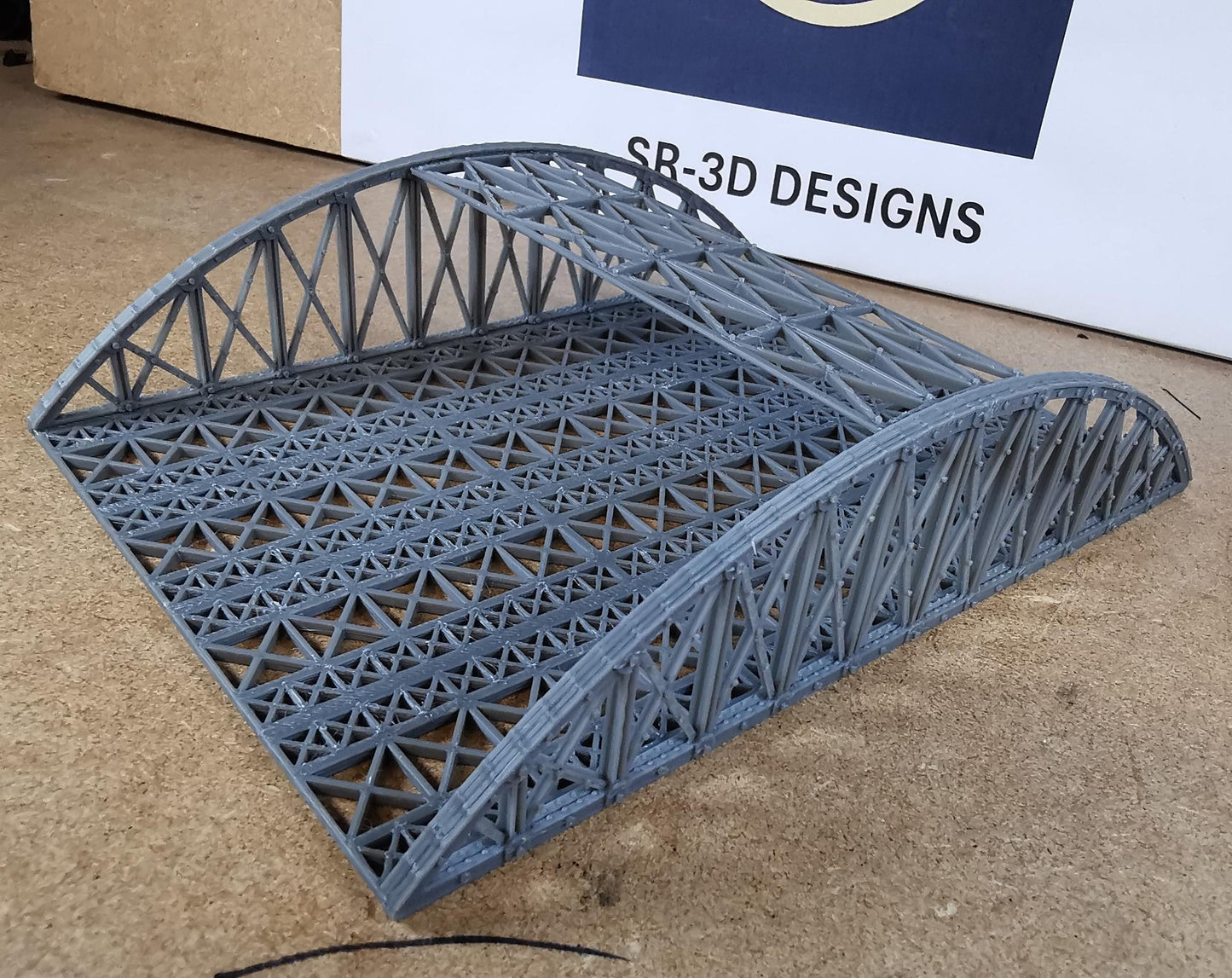 1:160 N Gauge Bowstring Bridge 3D Printed In Grey 1 to 4 track options
