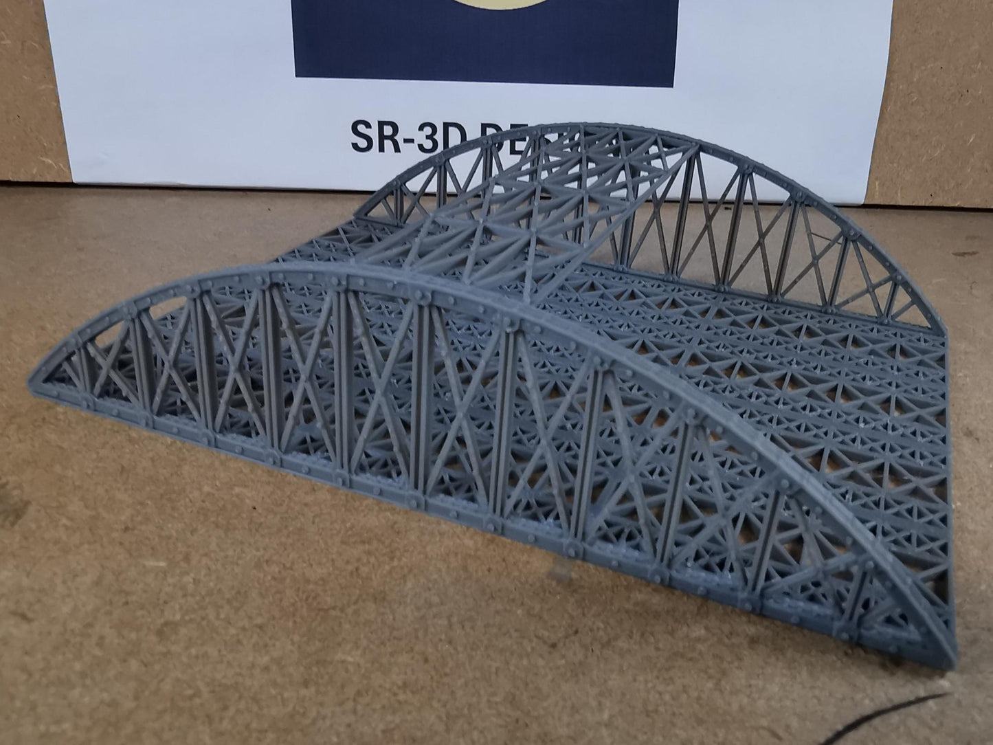 1:160 N Gauge Bowstring Bridge 3D Printed In Grey 1 to 4 track options