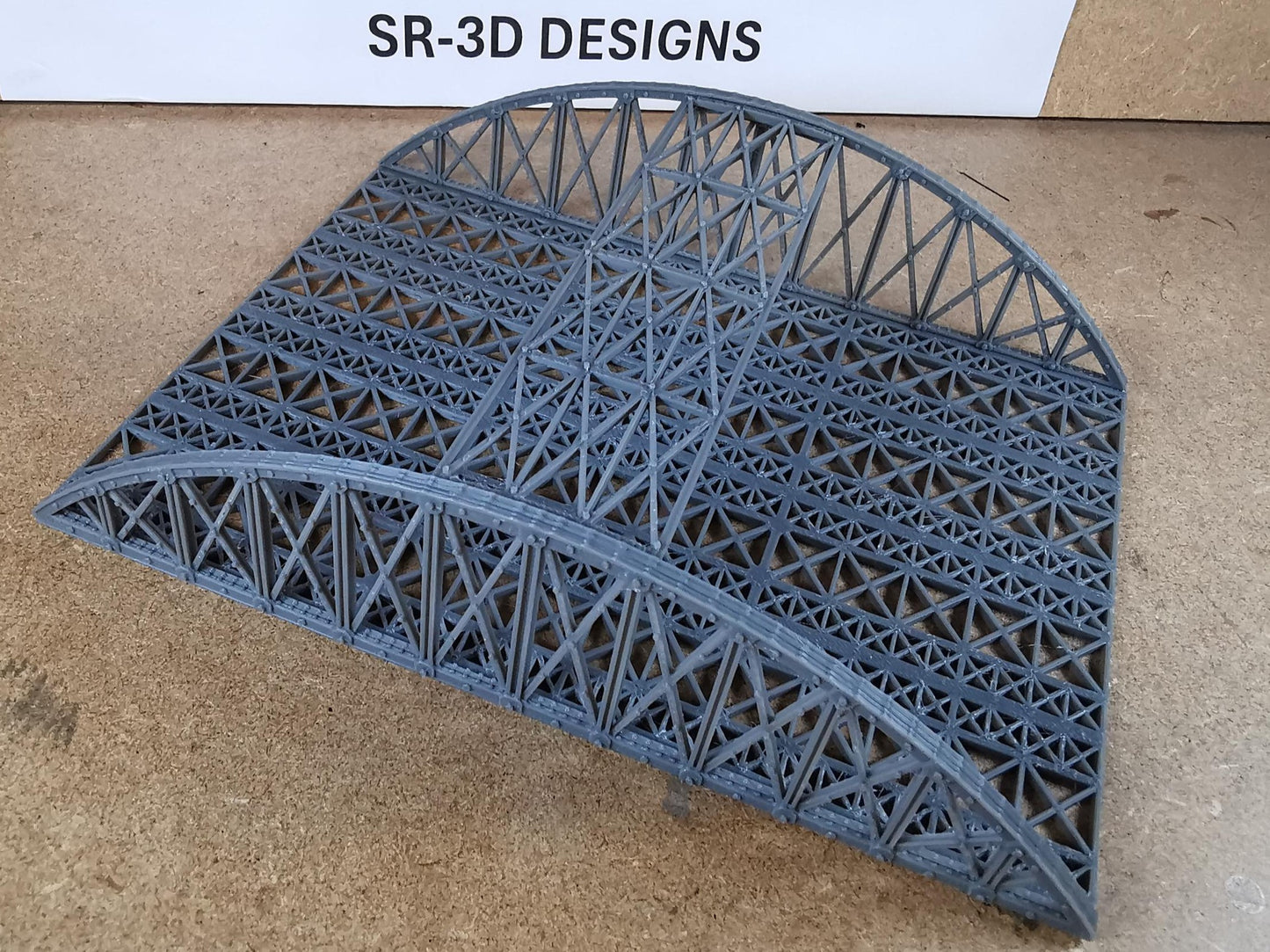 1:160 N Gauge Bowstring Bridge 3D Printed In Grey 1 to 4 track options