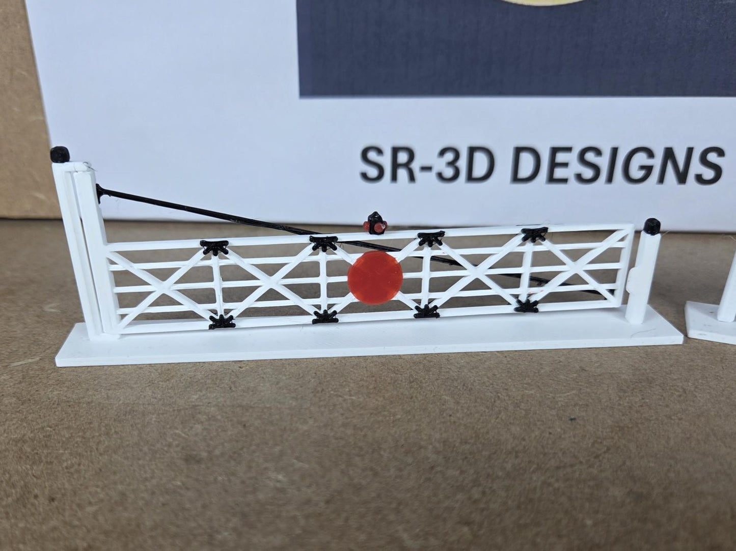 00 GAUGE LEVEL CROSSING GATES 3D PRINTED IN BLACK AND WHITE Wide
