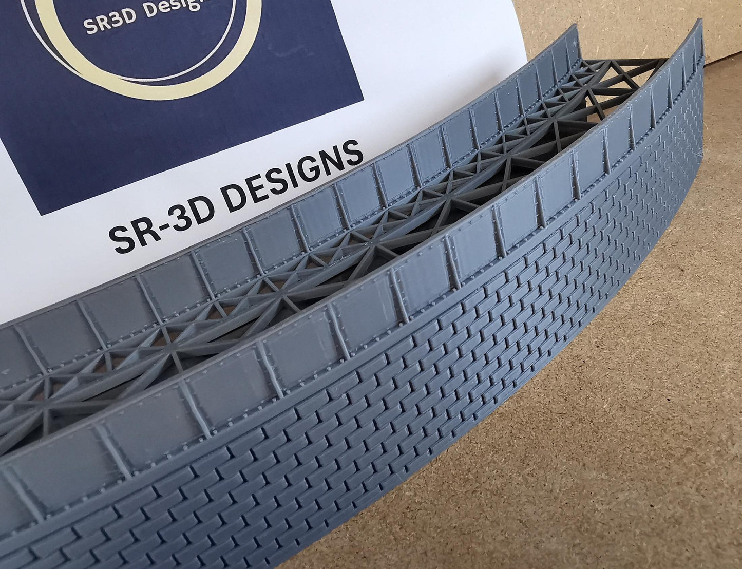 TT Gauge Curved Retaining walls for  1,2,3 and 4 Radius bridges