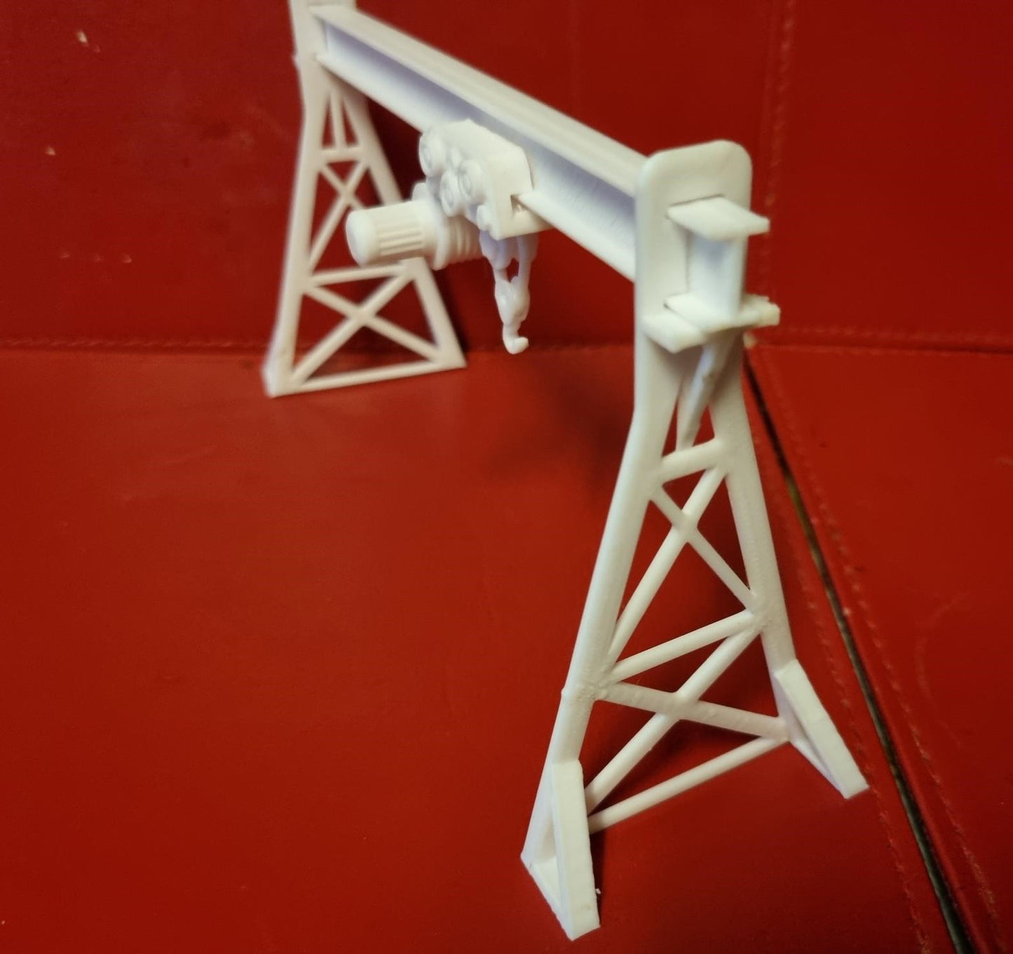 00 Gauge  Gantry Crane 3D printed Double track in white