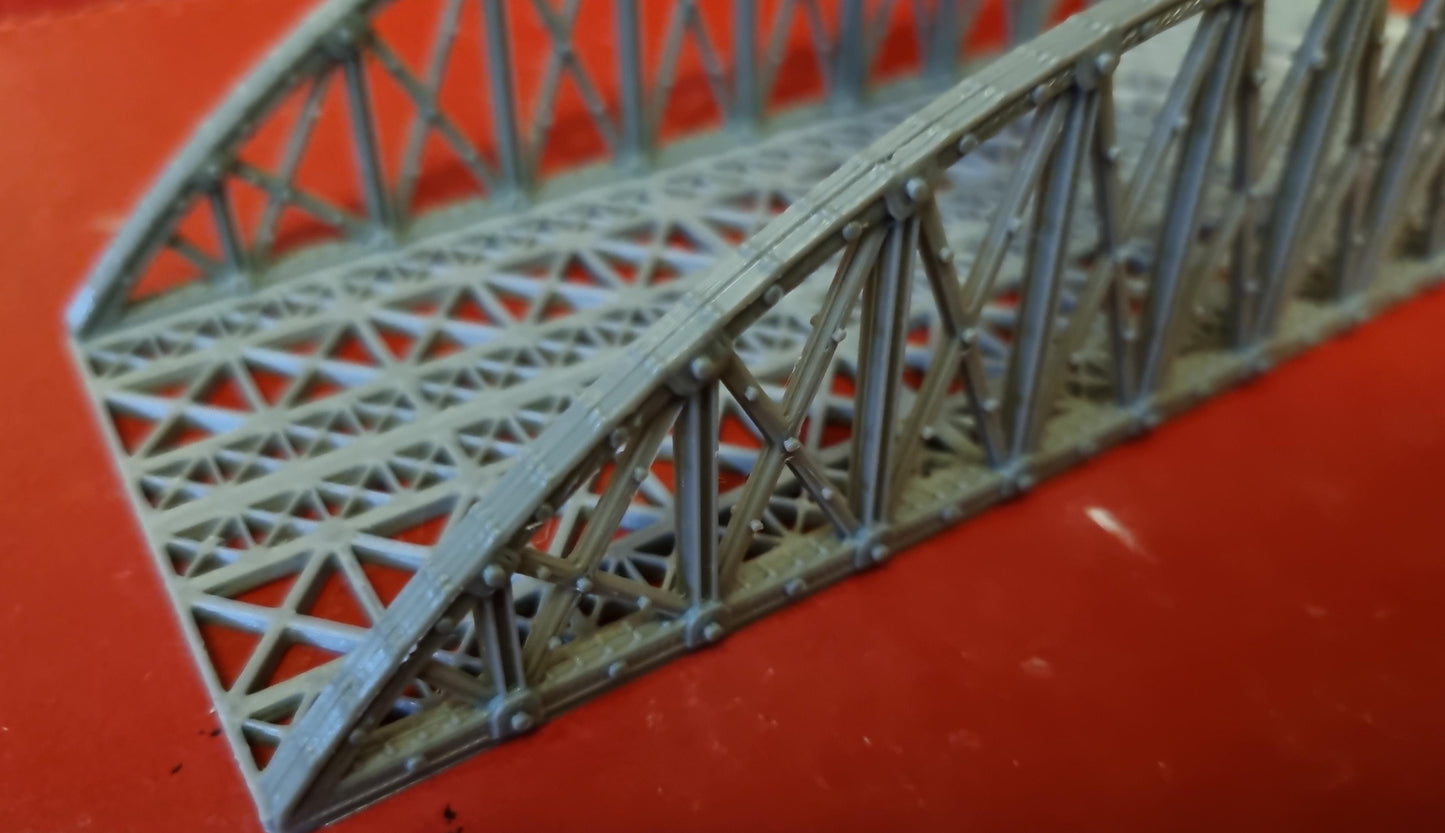 1:160 N Gauge Double Track Bowstring Bridge 3D Printed In Grey