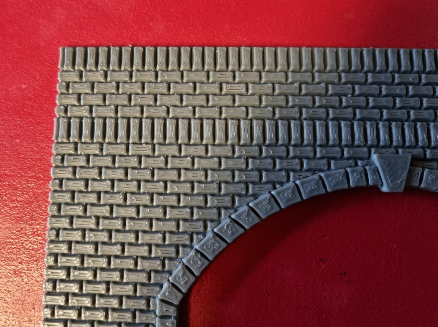 00 gauge Double track tunnel portal with retaining walls with brick detail